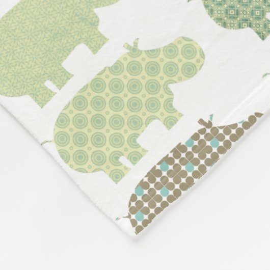 Blaue und grüne Flusspferd-Decke Fleecedecke (Ecke)