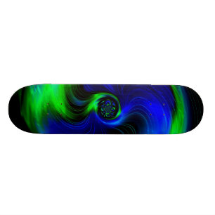 Blaue und grüne Galaxie Skateboard