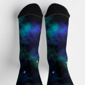 Blaue und grüne Galaxie Socken (Oben)
