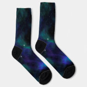 Blaue und grüne Galaxie Socken (Rechts)