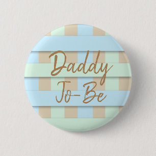 Blaue und grüne gestreifte werdende Mummy Baby Sho Button