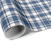 Blaue und grüne Gingham-Karo-Tartan Geschenkpapier (Rolleneckpunkt)