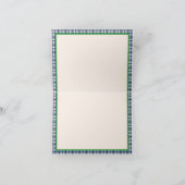 Blaue und grüne Gingham-Karo-Tartan-Monogramm (Innenseite)