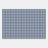 Blaue und grüne Gingham-Karo-Tartan-Monogramm Geschenkpapier Set (Vorderseite 3)