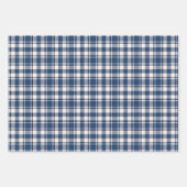 Blaue und grüne Gingham-Karo-Tartan-Monogramm Geschenkpapier Set (Vorderseite 2)