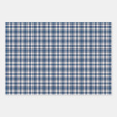 Blaue und grüne Gingham-Karo-Tartan-Monogramm Geschenkpapier Set (Vorderseite)