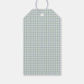 Blaue und grüne Gingham-Weihnachten Geschenkanhänger (Rückseite)