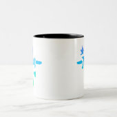 Blaue und grüne Gradienten Jesus kreuzen Christlic Zweifarbige Tasse (Mittel)