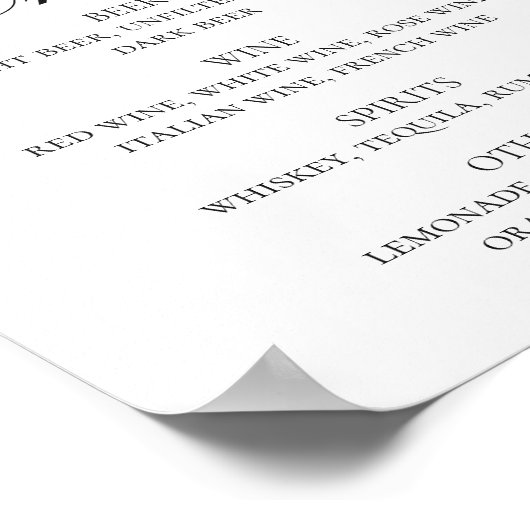 Blaue und grüne Hochzeitsdrinks Poster (Ecke)