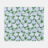 Blaue und grüne Hortensien-Blumen-Wurfdecke Fleecedecke (Vorderseite (Horizontal))