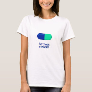 Blaue und grüne Kapsel T-Shirt