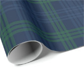 Blaue und grüne Karo Preppy Posh Chic  Geschenkpapier (Rolleneckpunkt)