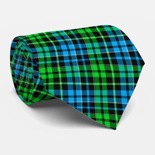 Blaue und grüne Karo-Tartan-Schwarz Krawatte