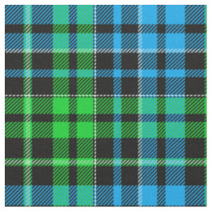 Blaue und grüne Karo-Tartan-Schwarz Stoff