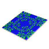Blaue und grüne Keramikfliese (Seite)