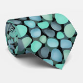 Blaue und grüne Kiesel Krawatte (Gerollt)