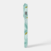 Blaue und grüne kletternde Gänseblümchen Blumenmus iPhone Hülle (Linke Seite)