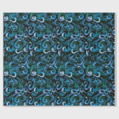 Blaue und grüne Kraken Geschenkpapier (Flach)