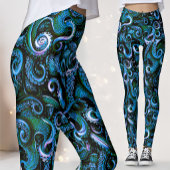 Blaue und grüne Kraken Tentakel Leggings