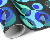Blaue und grüne Kreise Geschenkpapier (Rolleneckpunkt)