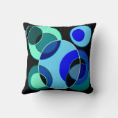 Blaue und grüne Kreise Kissen (Rückseite)