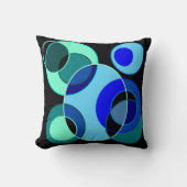 Blaue und grüne Kreise Kissen (Vorderseite)