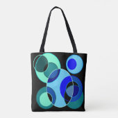 Blaue und grüne Kreise Tasche (Rückseite)