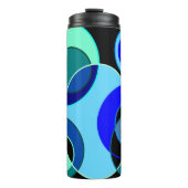 Blaue und grüne Kreise Thermosbecher (Vorderseite)