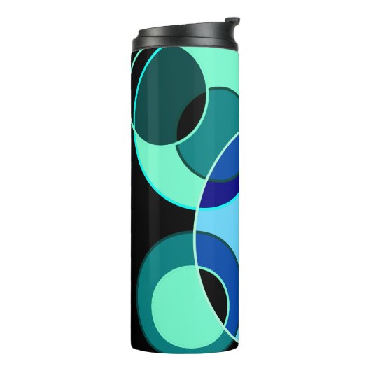 Blaue und grüne Kreise Thermosbecher (Nach links gedreht)