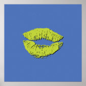 Blaue und grüne küssende Lippen Poster (Vorne)