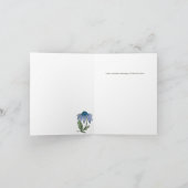 Blaue und grüne ländliche Blumen in süßem Land Dankeskarte (Innenseite)