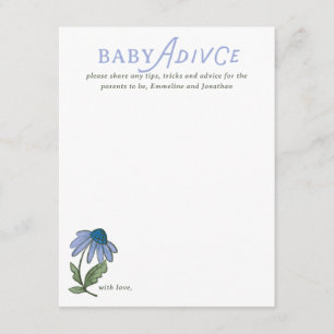 Blaue und grüne ländliche Floral-Baby-Shower-Berat RSVP Karte