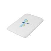 Blaue und grüne Libelle Badematte (Schrägansicht)