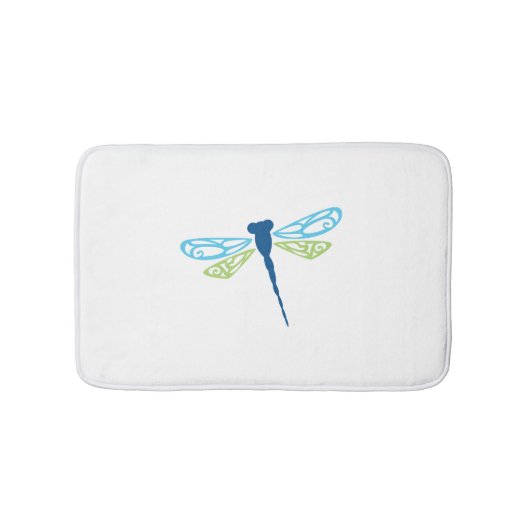 Blaue und grüne Libelle Badematte (Vorderseite)