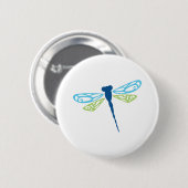 Blaue und grüne Libelle Button (Vorne & Hinten)