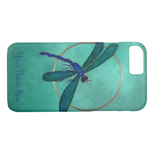 Blaue und grüne Libelle Case-Mate iPhone Hülle (Rückseite (Horizontal))