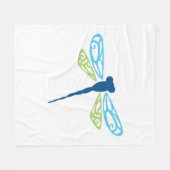 Blaue und grüne Libelle Fleecedecke (Vorderseite (Horizontal))