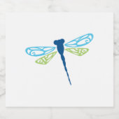 Blaue und grüne Libelle Schaumweinetikett (Einzelnes Label)