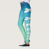 Blaue und grüne Libellen-Leggings Leggings (Links)