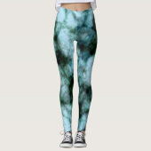 Blaue und grüne Marmor Leggings (Vorderseite)