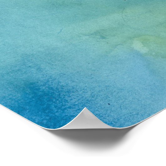 Blaue und grüne Marmorfarbe Poster (Ecke)