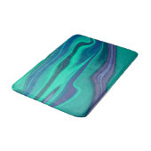 Blaue und grüne Marmormatte Badematte (Schrägansicht)