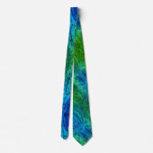 Blaue und grüne Marmormuster Krawatte (Rückseite)