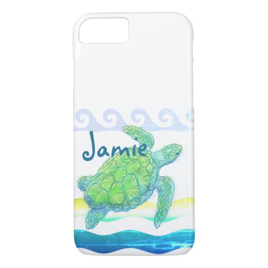 Blaue und grüne Meeresschildkröte Case-Mate iPhone Hülle (Rückseite)