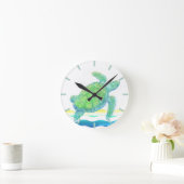 Blaue und grüne Meeresschildkröte Runde Wanduhr (Zuhause)