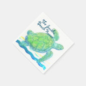 Blaue und grüne Meeresschildkröte Serviette (Ecke)