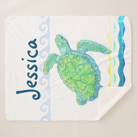 Blaue und grüne Meeresschildkröte Sherpadecke (Vorderseite (Horizontal))