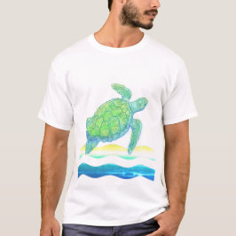 Blaue und grüne Meeresschildkröte T-Shirt