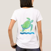 Blaue und grüne Meeresschildkröte T-Shirt (Rückseite)