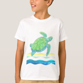 Blaue und grüne Meeresschildkröte T-Shirt